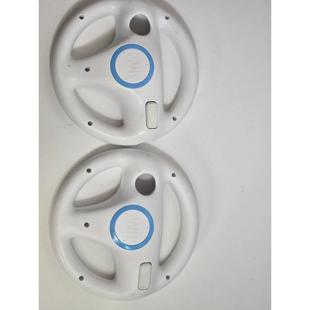 2x Genuine OEM Mario Kart Racing Steering Wheel - Nintendo Wii - Game Controller